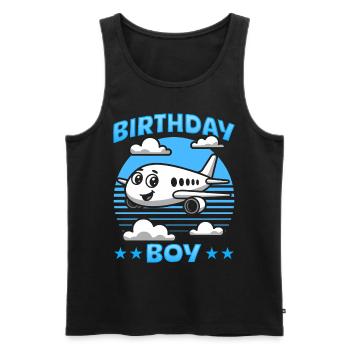 Airplane Kids Travel Pilot Toddler - Men's Premium Organic Tank Top - black - Front - AI Model Male 178 light (178cm)