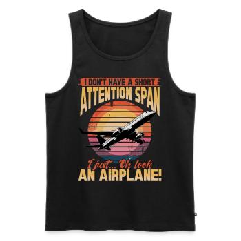 Airplane Kids Travel Pilot Toddler - Men's Premium Organic Tank Top - black - Front - AI Model Male 178 light (178cm)
