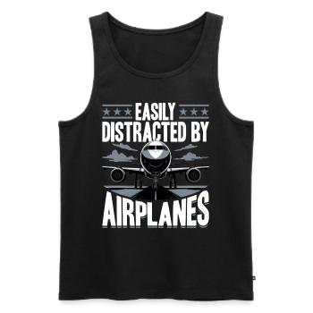 Avion Enfants Voyage Pilote Tout-petit - Débardeur bio Premium Homme - noir - Devant - Michal (187cm)
