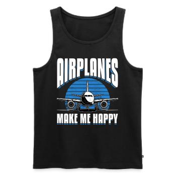 Airplane Kids Travel Pilot Toddler - Men's Premium Organic Tank Top - black - Front - AI Model Male 178 light (178cm)