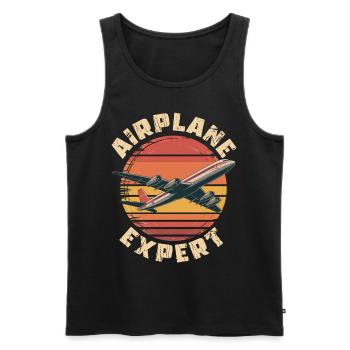 Airplane Kids Travel Pilot Toddler - Men's Premium Organic Tank Top - black - Front - AI Model Male 178 light (178cm)