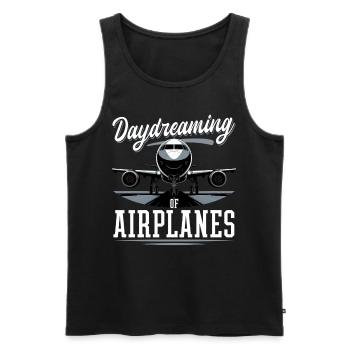 Avion Enfants Voyage Pilote Tout-petit - Débardeur bio Premium Homme - noir - Devant - Michal (187cm)