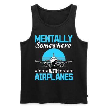 Airplane Kids Travel Pilot Toddler - Men's Premium Organic Tank Top - black - Front - AI Model Male 178 light (178cm)