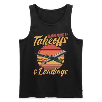 Airplane Kids Travel Pilot Toddler - Men's Premium Organic Tank Top - black - Front - AI Model Male 178 light (178cm)