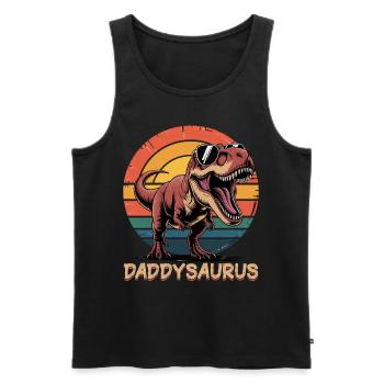 Dinosaur T-Rex Daddysaurus - Männer Premium Bio Tank Top - Schwarz - Vorne - Michal (187cm)