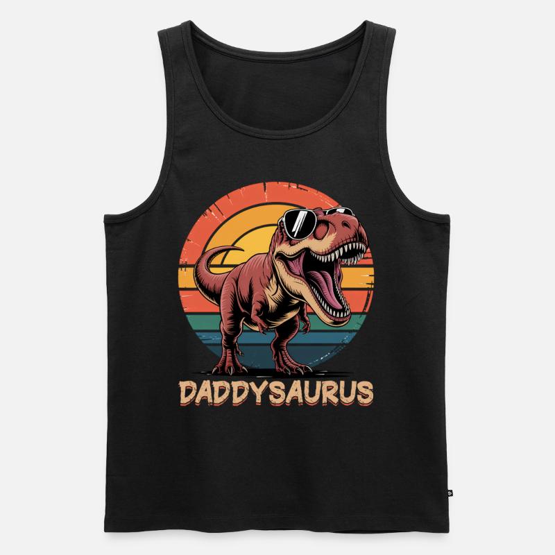 Dinosaur T-Rex Daddysaurus - Men's Premium Organic Tank Top - black