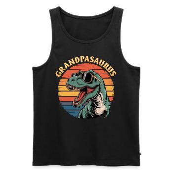 Dinosaur T-Rex Grandpasaurus - Men's Premium Organic Tank Top - black - Front - Michal (187cm)