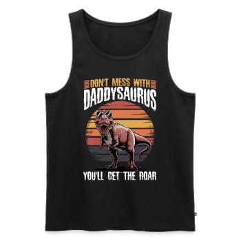 Dinosaur T-Rex Daddysaurus - Men's Premium Organic Tank Top - black - Front - Michal (187cm)