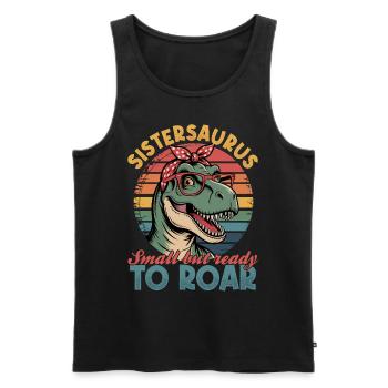 Dinosaur T-Rex Sistersaurus - Men's Premium Organic Tank Top - black - Front - Michal (187cm)