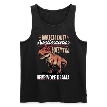 Dinosaur T-Rex Auntiesaurus - Männer Premium Bio Tank Top - Schwarz - Vorne - Michal (187cm)