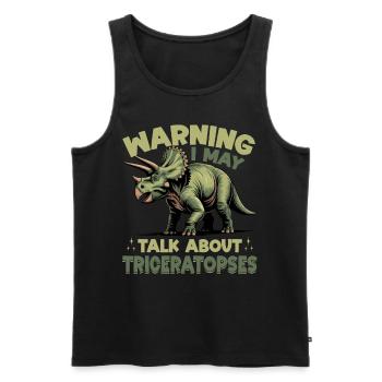 Dinosaur Triceratops Prehistoric - Männer Premium Bio Tank Top - Schwarz - Vorne - AI Model Male 178 light (178cm)