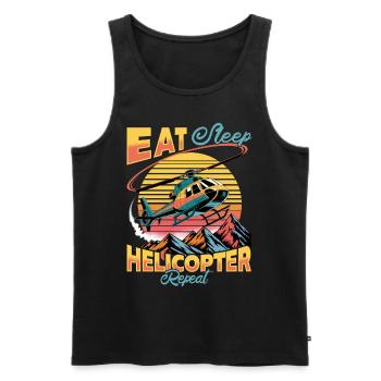 Helicopter funny Pilot - Männer Premium Bio Tank Top - Schwarz - Vorne - AI Model Male 178 light (178cm)