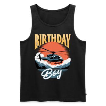 Helicopter funny Pilot - Männer Premium Bio Tank Top - Schwarz - Vorne - AI Model Male 178 light (178cm)