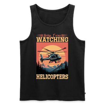 Helicopter funny Pilot - Männer Premium Bio Tank Top - Schwarz - Vorne - AI Model Male 178 light (178cm)