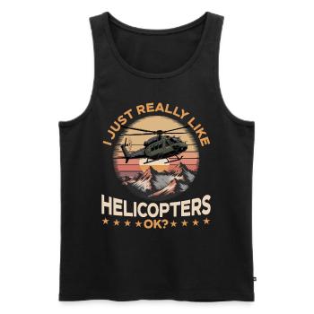 Helicopter funny Pilot - Männer Premium Bio Tank Top - Schwarz - Vorne - AI Model Male 178 light (178cm)