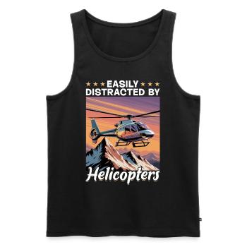 Helicopter funny Pilot - Männer Premium Bio Tank Top - Schwarz - Vorne - AI Model Male 178 light (178cm)