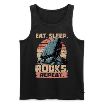 Rocks Geode Hunter Rock Collector Geology - Men's Premium Organic Tank Top - black - Front - Michal (187cm)
