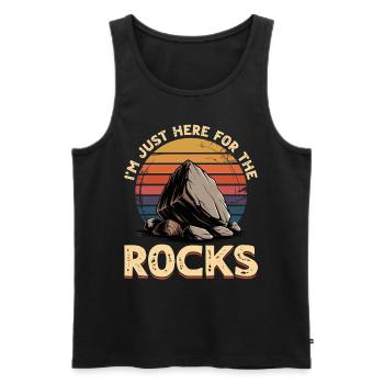 Rocks Geode Hunter Rock Collector Geology - Men's Premium Organic Tank Top - black - Front - Michal (187cm)