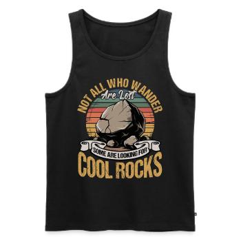 Rocks Geode Hunter Rock Collector Geology - Men's Premium Organic Tank Top - black - Front - Michal (187cm)