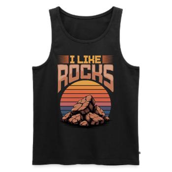 Rocks Geode Hunter Rock Collector Geology - Men's Premium Organic Tank Top - black - Front - Michal (187cm)