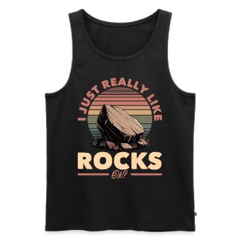 Rocks Geode Hunter Rock Collector Geology - Men's Premium Organic Tank Top - black - Front - Michal (187cm)