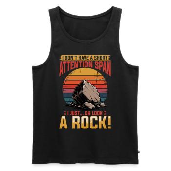 Rocks Geode Hunter Rock Collector Geology - Men's Premium Organic Tank Top - black - Front - Michal (187cm)