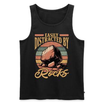 Rocks Geode Hunter Rock Collector Geology - Men's Premium Organic Tank Top - black - Front - Michal (187cm)