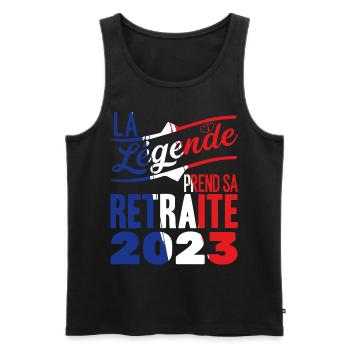 La Légende Prend Sa Retraite 2023 Retraité Vintage - Débardeur bio Premium Homme - noir - Devant - Michal (187cm)
