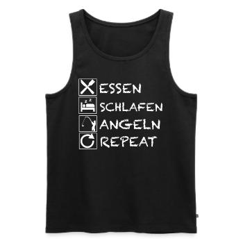 EAT SLEEP FISH - Männer Premium Bio Tank Top - Schwarz - Vorne - Michal (187cm)