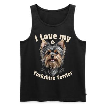 J’adore mon Yorkshire Terrier - Débardeur bio Premium Homme - noir - Devant - Michal (187cm)