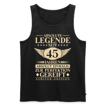 45. Geburtstag Legende seit 45 Jahren - Männer Premium Bio Tank Top - Schwarz - Vorne - Michal (187cm)