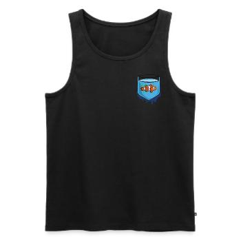 FISCH - Männer Premium Bio Tank Top - Schwarz - Vorne - AI Model Male 178 light (178cm)