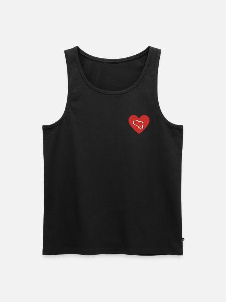 Petit coeur rouge carte blanche Bretagne - BZH - Débardeur bio Premium Homme - noir
