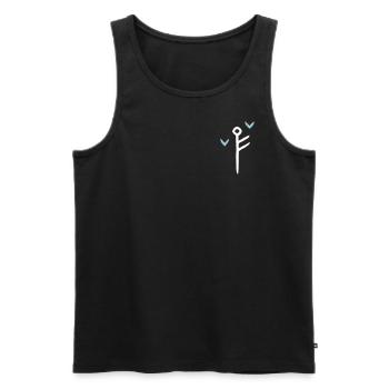 Odin Hugin & Munin / Rune - Wikinger Logo - Männer Premium Bio Tank Top - Schwarz - Vorne - AI Model Male 178 light (178cm)