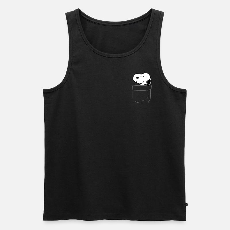 Peanuts Design Mit Glücklichem Snoopy - Männer Premium Bio Tank Top - Schwarz
