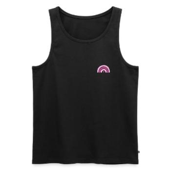 Rosa Regenbogen mit Herz - Männer Premium Bio Tank Top - Schwarz - Vorne - Michal (187cm)