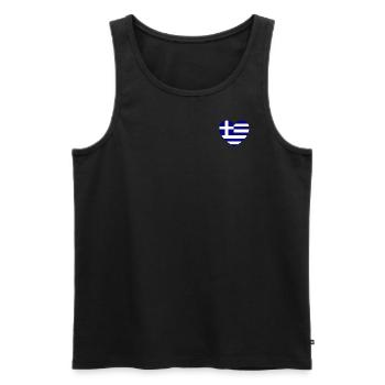 Greece Flag Heart of Hellas - Men's Premium Organic Tank Top - black - Front - AI Model Male 178 light (178cm)