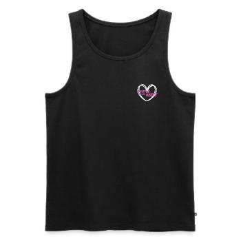 Hustle with Heart (pink) - Men's Premium Organic Tank Top - black - Front - AI Model Male 178 light (178cm)