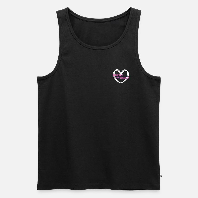 Hustle with Heart (pink) - Männer Premium Bio Tank Top - Schwarz