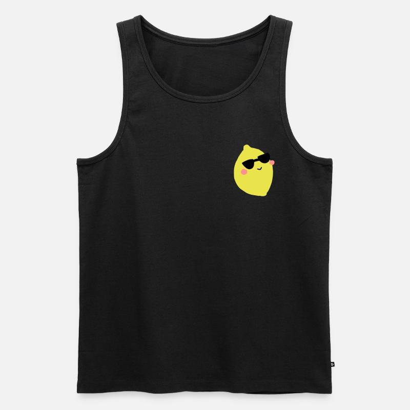 Zitrone - Männer Premium Bio Tank Top - Schwarz