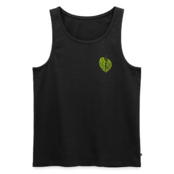 Feuille de tilleul / feuille LINDE - Nature & Forêt - Débardeur bio Premium Homme - noir - Devant - AI Model Male 178 light (178cm)