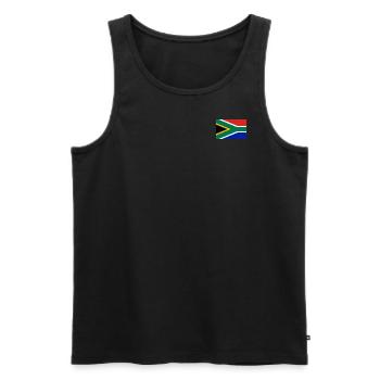 Drapeau de l’Afrique du Sud - Débardeur bio Premium Homme - noir - Devant - AI Model Male 178 light (178cm)