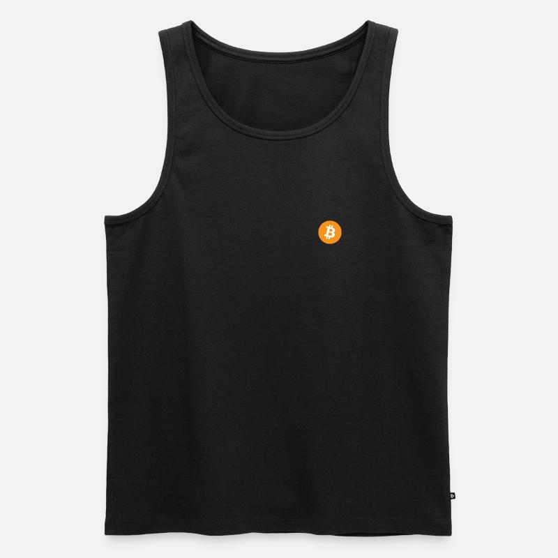Minimalistisches Bitcoin-Logo - Männer Premium Bio Tank Top - Schwarz