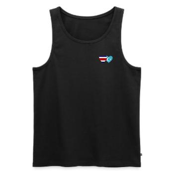 Coeur de drapeau ouïghour du Costa Rica - Débardeur bio Premium Homme - noir - Devant - Michal (187cm)