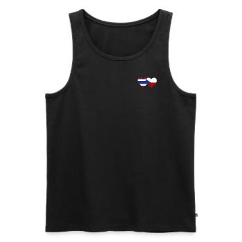 Thailand Tschechien Flagge Herz - Männer Premium Bio Tank Top - Schwarz - Vorne - Michal (187cm)
