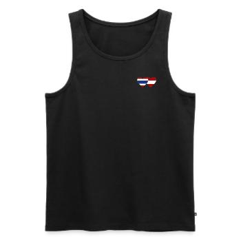 Thailand Austria Flag Heart - Men's Premium Organic Tank Top - black - Front - Michal (187cm)