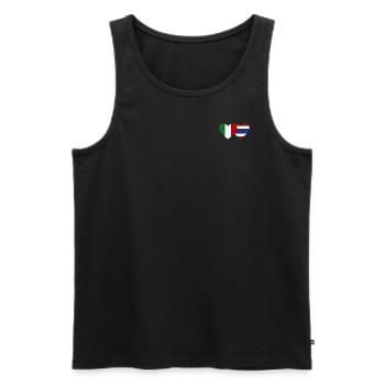 Italie Thaïlande Drapeau Coeur - Débardeur bio Premium Homme - noir - Devant - Michal (187cm)