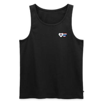 Corée du Sud Thaïlande Drapeau Coeur - Débardeur bio Premium Homme - noir - Devant - Michal (187cm)