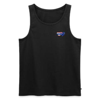 Thaïlande Australie Drapeau Coeur - Débardeur bio Premium Homme - noir - Devant - AI Model Male 178 light (178cm)