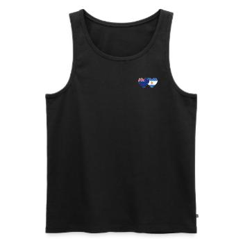 Coeur de drapeau de la Nouvelle-Zélande Argentine - Débardeur bio Premium Homme - noir - Devant - Michal (187cm)